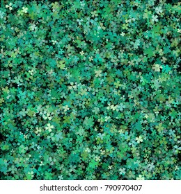 Clover leaves background for Saint Patrick Day. Green clovers with volume effect