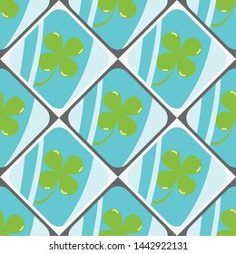 Clover leaves background. St. Patrick's day background. Seamless pattern. Vector illustration.