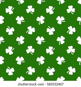 Clover leaves background. St. Patricks day background. Seamless pattern. Vector illustration.