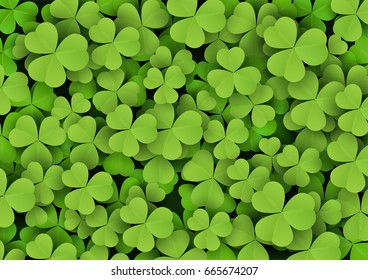 Clover leaves background. Suitable for Saint Patrick's Day, nature concept, and other. Vector Illustration