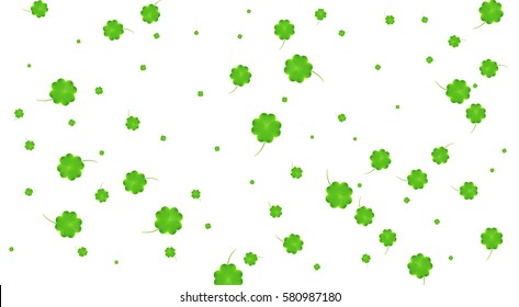Clover leaves banner. Four leaf clover leaves. Saint Patrick's Day banner. 