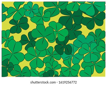 Clover leaves the bottom. Suitable for St. Patrick's Day, concept of nature and others.