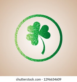 Clover leaves in circle frame. Happy St. Patrick s Day