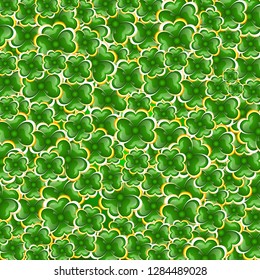 Clover leaves decorated background for St. Patrick's Day celebration concept.