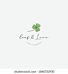 Clover leaves elegant logo design concept. Vector illustration isolated object on background