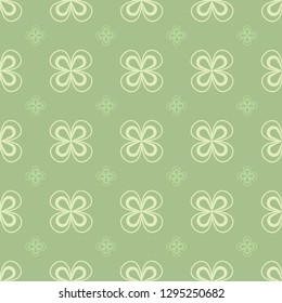 Clover leaves. Floral seamless pattern. Shamrock wallpaper. St. Patrick s Day