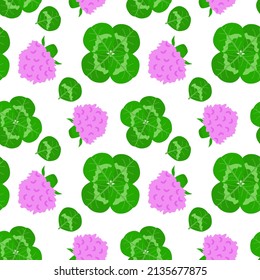 Clover leaves and clover flower. Seamless pattern. Can be used for wallpaper, fill web page background, surface textures