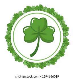 clover leaves frame happy st patricks day vector illustration