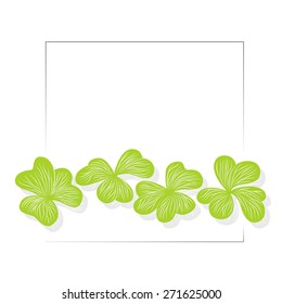 Clover leaves graphical background, St.Patrick's day floral frame