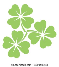 
Clover leaves in a group of three showcasing clover flower icon 
