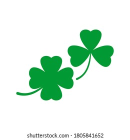 Clover leaves icon set isolated on white background green lucky four leaf clover and shamrock clover. vector illustration. EPS10