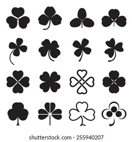 Clover leaves icons. Vector illustration