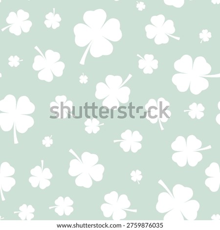 Clover leaves imprints seamless pattern. Summer, Spring, or Saint Patrick day background. Vector illustration