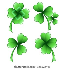 Clover leaves of miscellaneous design. Let's celebrate St. Patrick's day!
