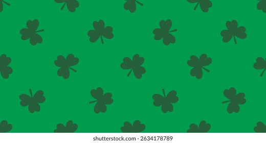 Clover leaves on bright green background. Natural eco seamless pattern. Greenery print, vector graphics