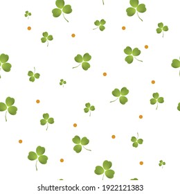 clover leaves pattern, for printing on paper, fabric, wallpaper, wrapping pape
