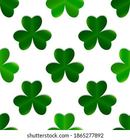 Clover Leaves Seamless Pattern Background Vector Illustration EPS10
