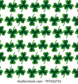 clover leaves seamless pattern st patricks day background wallpaper