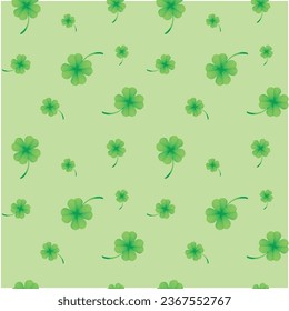 Clover leaves, seamless vector illustration for any purpose. Symbol of St. Patrick's Day, Irish lucky shamrock.