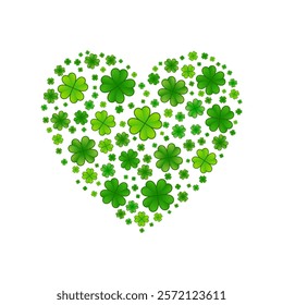 clover leaves shape heart love design vector isolated on white background