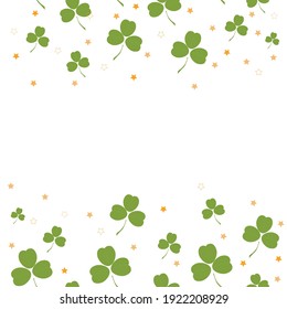 clover leaves and star pattern, for printing on paper, fabric, wallpaper, wrapping paper