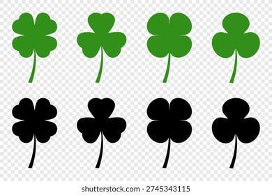 Clover leaves vector icon set