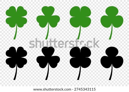 Clover leaves vector icon set