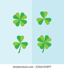 Clover Leaves Vector Illustration. Colorful Vector Illustration.