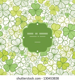 Clover line art frame seamless pattern background