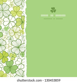 Clover line art square torn seamless pattern background
