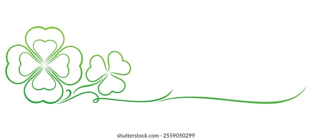 Clover line art style vector for st. patrick's day