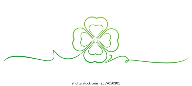 Clover line art style vector for st. patrick's day