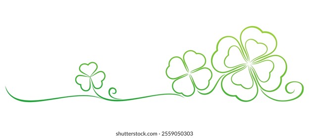 Clover line art style vector for st. patrick's day