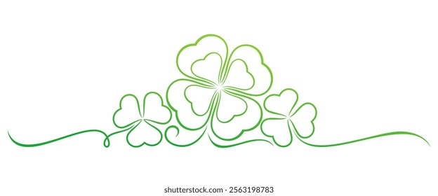 Clover line art style vector for st. patrick's day