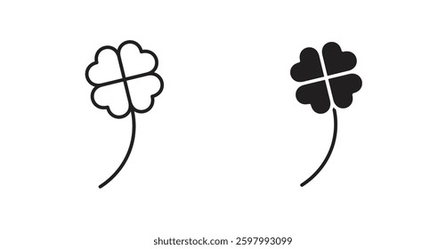 Clover line icon vector set.