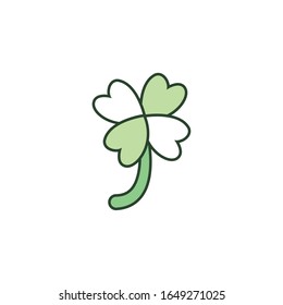 Clover line style icon design, Saint patricks day ireland celebration fortune irish natural and lucky theme Vector illustration