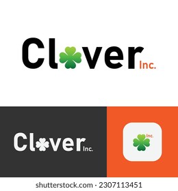 Clover logo design, leaf logo, lucky leaf logo, leaf brand identity, leaf branding, logotype, logo design vector and template.