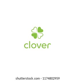 Clover Logo Four Hearts Clover Illustration Stock Vector (Royalty Free ...