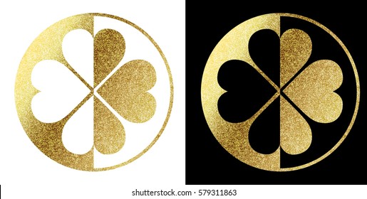 clover logo in golden