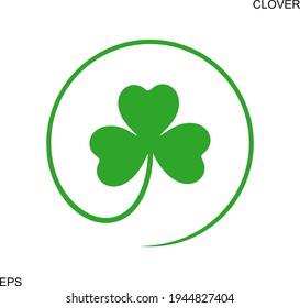 Clover logo. Isolated clover on white background