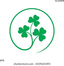 Logo de Clover. Trébol aislado sobre fondo blanco