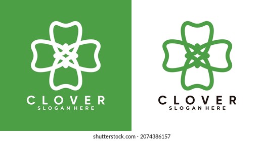 clover logo with line art style 