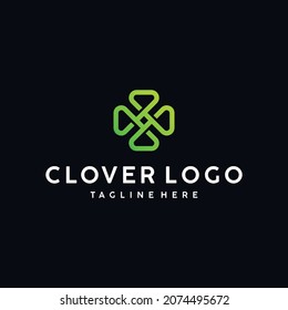 clover logo in modern line style