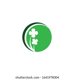 Naturaleza del símbolo vectorial de la plantilla de logotipo de Clover