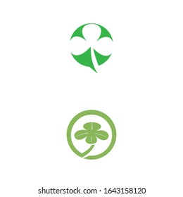 Naturaleza del símbolo vectorial de la plantilla de logotipo de Clover