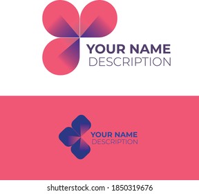 Clover logo. Trefoil Logotype. Colorfull