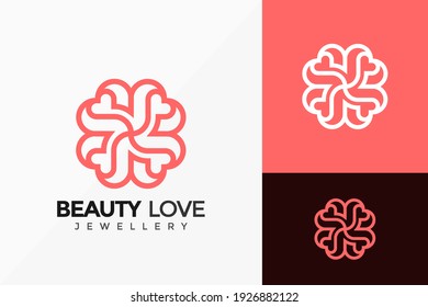 Clover Love Jewellery Logo Design. Modern Idea logos designs Vector illustration template