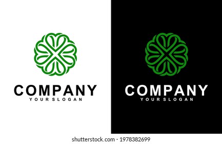 Clover Love logo vector, Leaves Logos design, modern logo, Logo Designs Vector Illustration Template