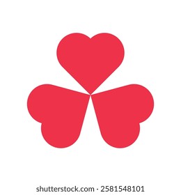 Clover luck leaf love. Vector illustration isolated on white