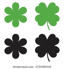 Clover Luck and Nature Vector Icons